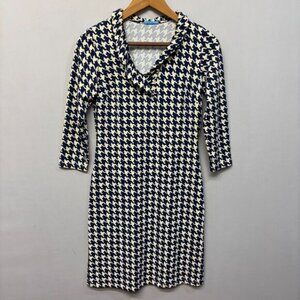 J. McLaughlin Women Houndstooth Catalina Cloth Dress Size XS X-Small C018 -30